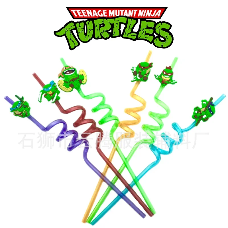 Teenage Mutant Ninja Turtles Drinking Straws Kids Boys Girls Birthday Party Decoration Baby Shower Cartoon Anime Party Supplies