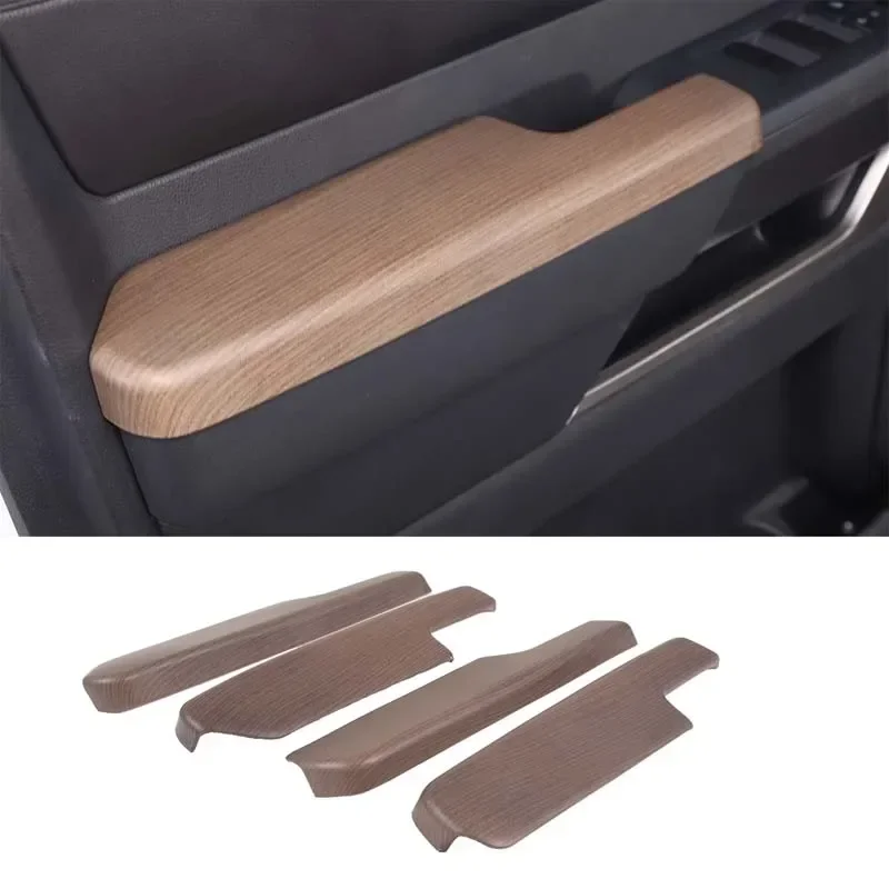 

For 22-24 Toyota Tundra For Sequoia ABS Pear Wood Grain Car Door Elbow Rest Decorative Cover Sticker Car Interior Accessories