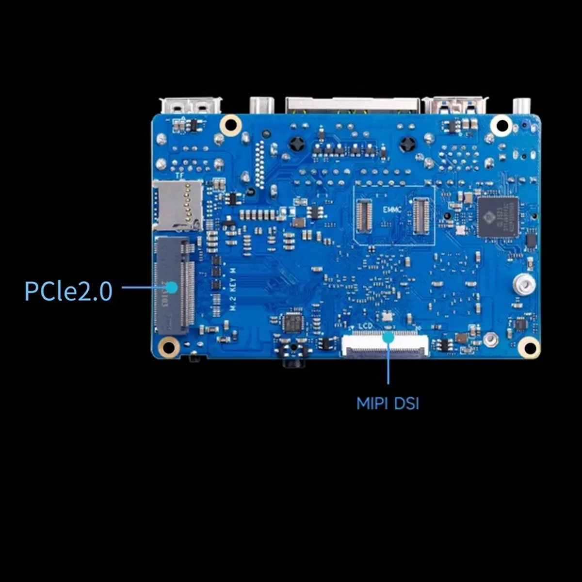 A10R For Orange Pi RV2 RAM Single Board Computer DDR4 8-Core RISC-V 2TOPS AI CPU WiFi PCIE SSD Mini PC Support Ubuntu OS 4G view 3