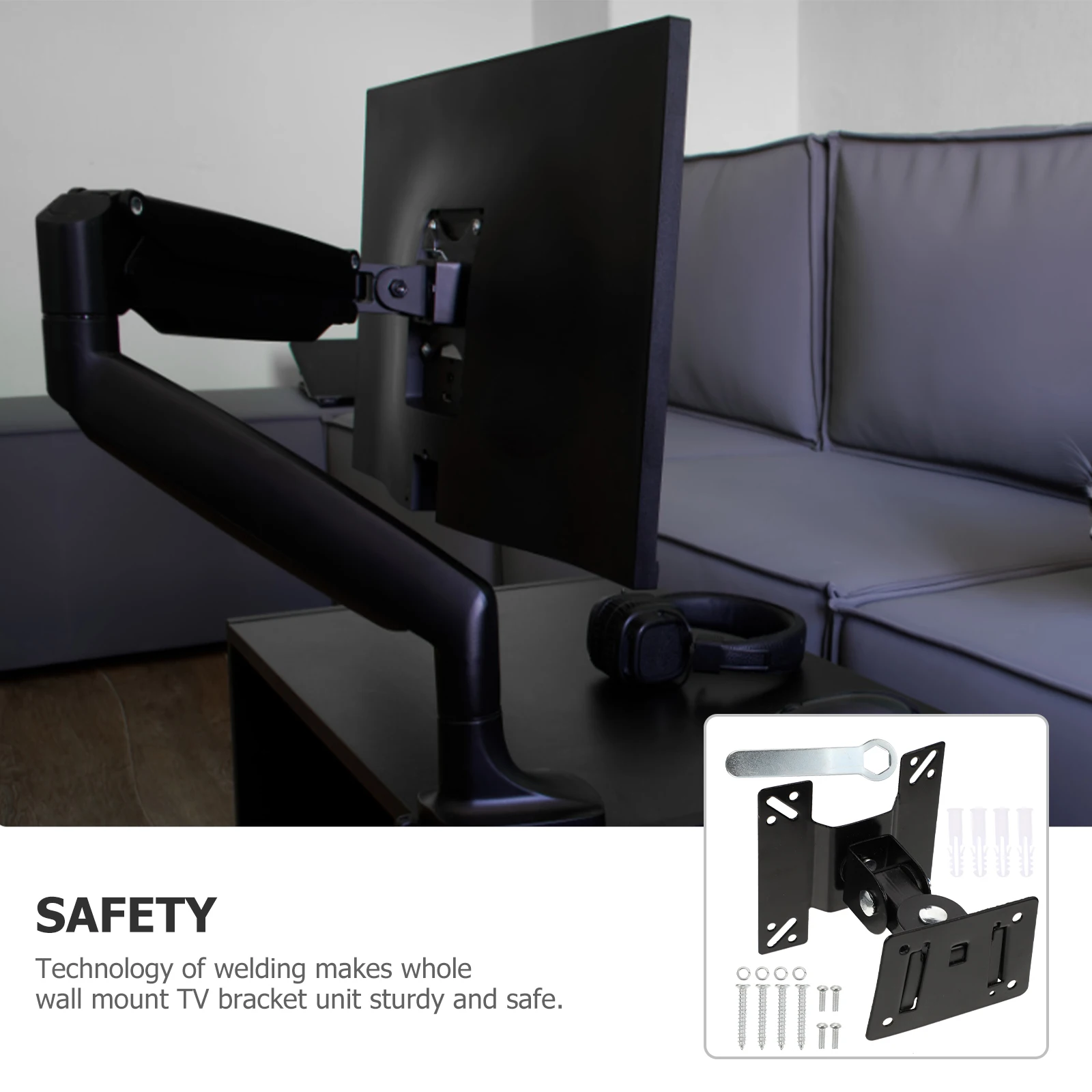 

Adjustable Rotating Wall Mount Bracket Heavy Duty Iron Swivel 360 Corner Mount for Living Room Bedroom Office Flat Screen