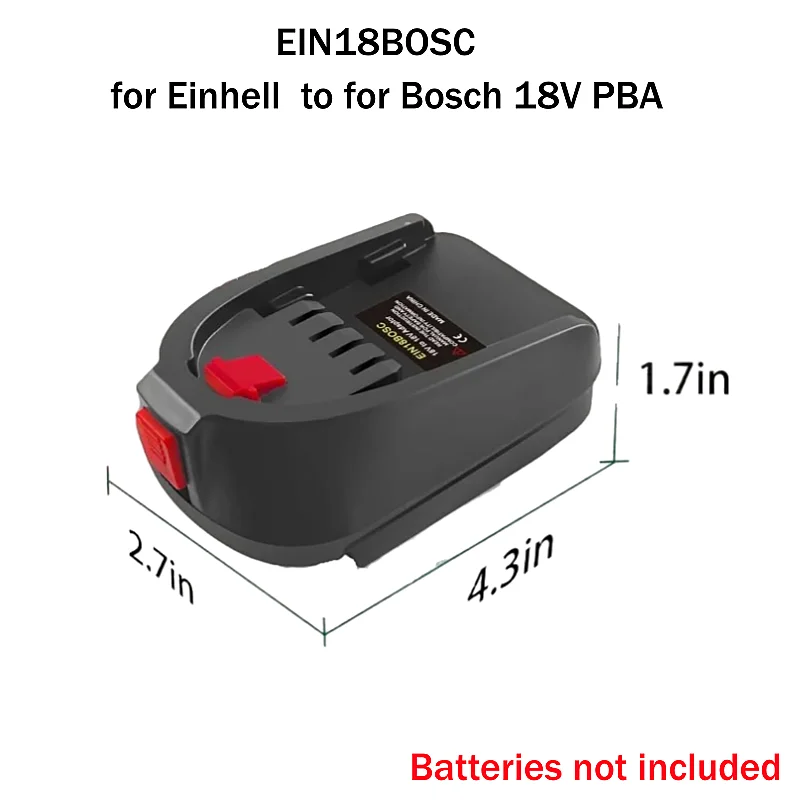 

EIN18BOSC Battery Adapter for Einhell 18V Lithium Batteries converts to for Bosch 18V PBA Lithium Battery Power Tools