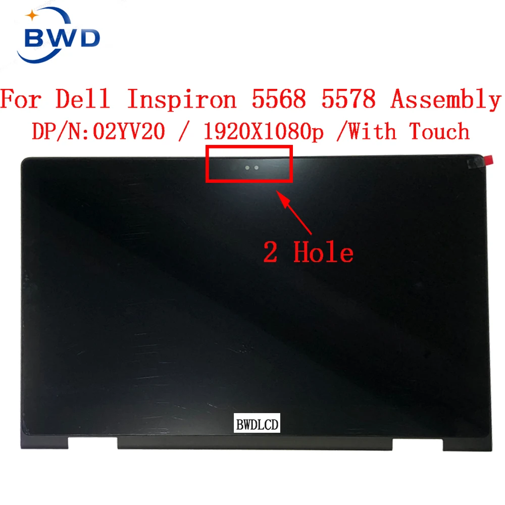 B156HAB01.0 15.6 inch For Dell Inspiron 15 5568 5578 7569 P58F FHD LCD Display Screen Touch Glass Digitizer Panel Assembly+Frame