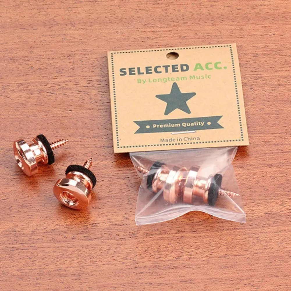 

2PCS Iron Guitar Strap Buttons Mushrooms Heads Rose Gold Guitar Strap End Pins Anti-slip Bronze Guitar Strap Locks Guitar Player