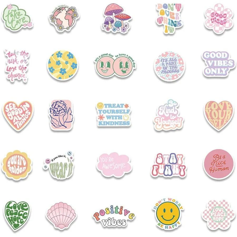 الوردي Inspiratiol تحريك Preppy Motivatiol تحريك 50 قطعة التحريك الجمالي للطلاب المعلمين الفينيل مقاوم للماء التحريك #5