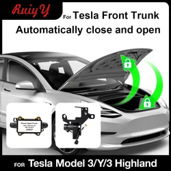 Electric Front Trunk Automatic Open/Close Sensor For Tesla Model 3 Y Highland 2021-2024 (Soft Closing Lock And Knock-Twice Open)
