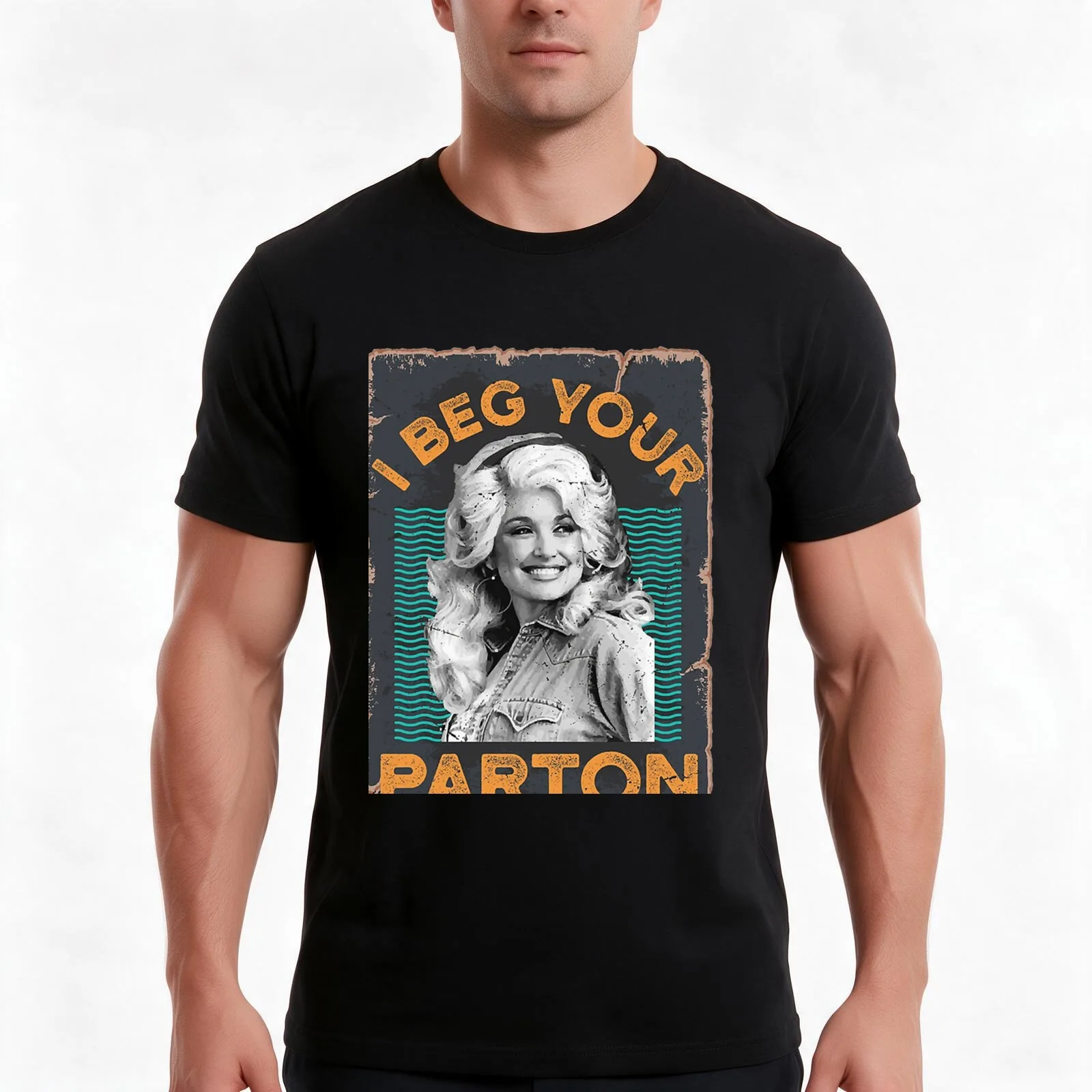 retro vintage i beg your parton's gift T-Shirt, Summer Casual Cotton Tee, Oversized Streetwear Tops, Vintage Graphic Print