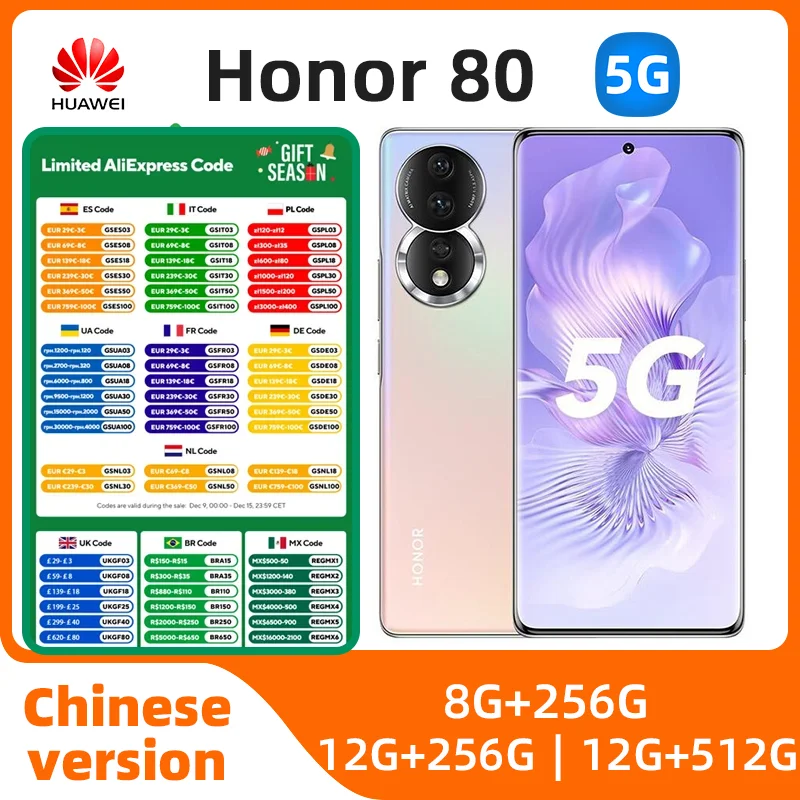 HONOR 80 5G Telefono montabile 6,67 pollici 120Hz Scrren Snapdragon 782G Octa-Core Magic UI 7 Bettery 4800 NFC Smartphone