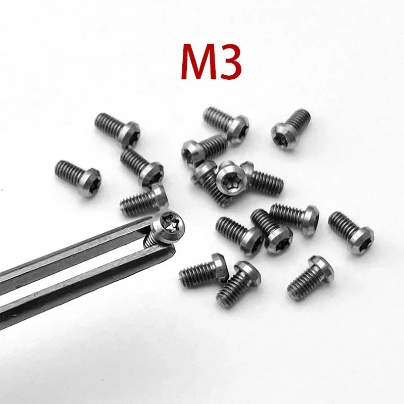 4pieces M2.5/M3 Titanium Alloy Flat Head Torx Screw, DIY Folding Knife Handle Screw, Modified Knife Embryo Making Accessories