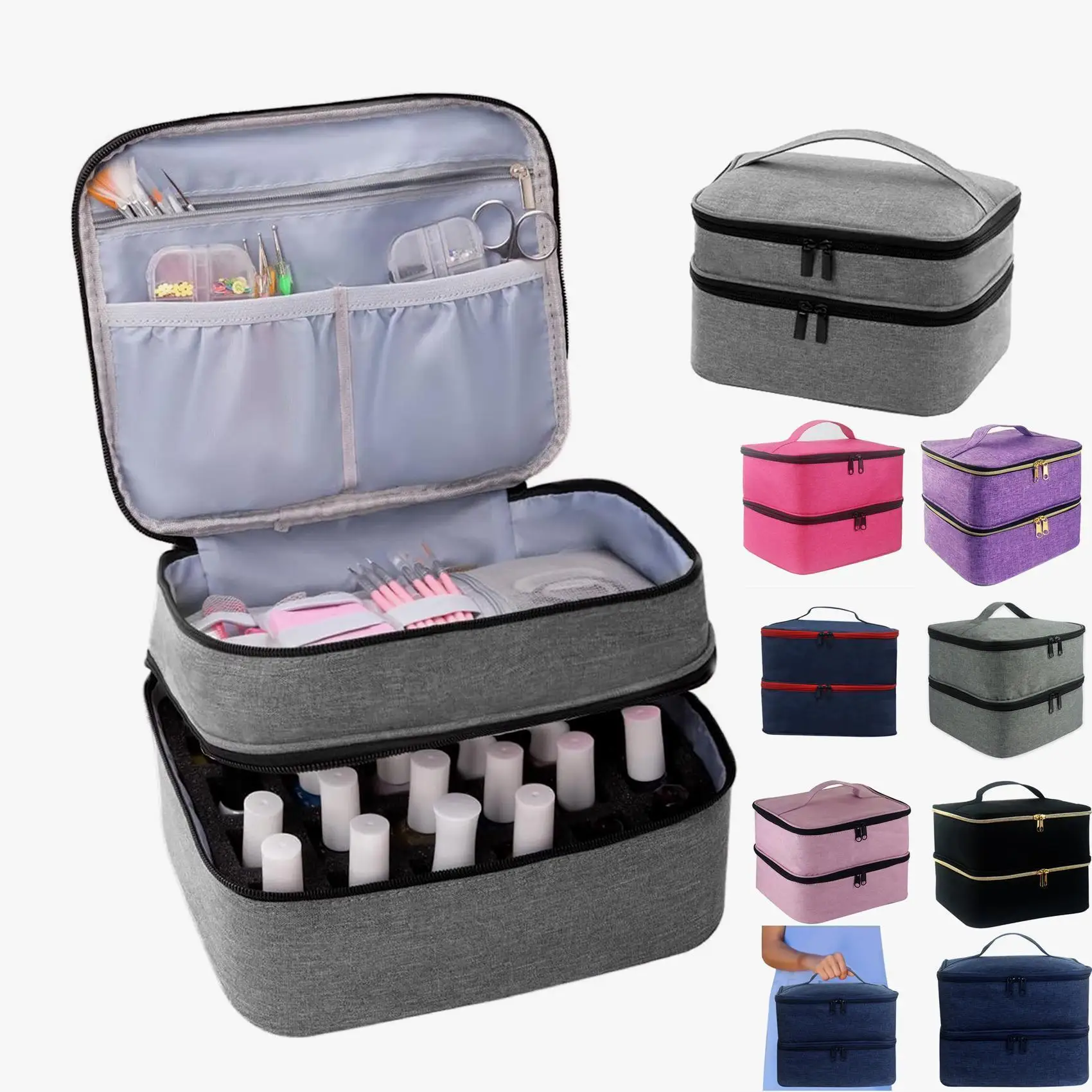 

Nail Polish Carrying Case Bag Holds 30 Bottles Nail Organizer for Nail Polish Gel Nail Polish