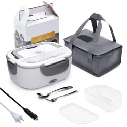 Elektrische Lunch Box Lebensmittel Heizung 2-In-1 Tragbare Essen Wärmer Mittagessen Box für Auto & Home-leck beweis, 2 fächer