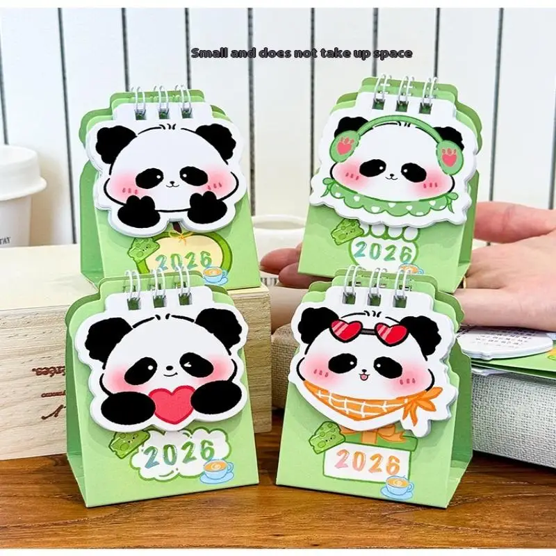 

2026 Year Cartoon Panda Desktop Mini Desk Calendar Clock In Program Student Rewards Creative Gifts