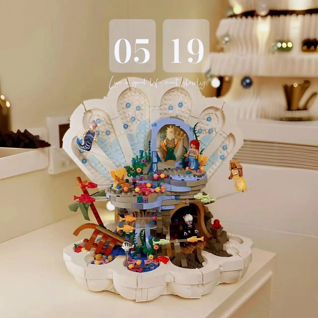 

1808 шт., Русалка, принцесса, ракушка, королевский флип, подводный дворец, замок мечты, 43225, строительные блоки, детские игрушки, рождественские подарки для девочек