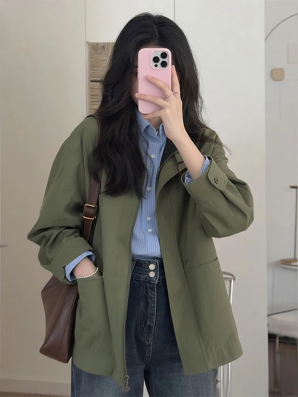 

Loose American Sle Korean een Jaet Women's Outerwear 2026 New Small Size Vintage High-End Feelings ort Coat