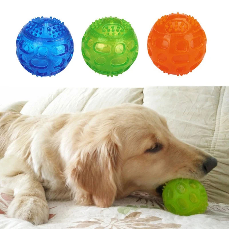 Squeaky Dog Ball Toys Puppy Chew Toys for Teething Rubber Dog Balls for Medium Small Dogs Durable Dog Toys