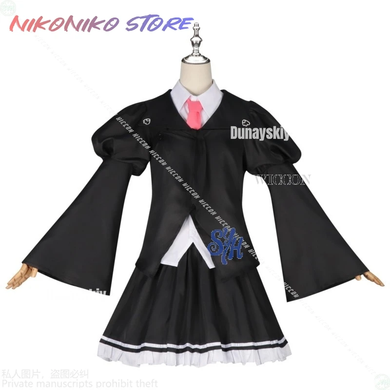 Anime Galgame Sakura No Uta Cosplay Misakura Rin Costume JK School Uniform Kawaii Black Mini Dress Sweet Goth Lolita Halloween - view 6