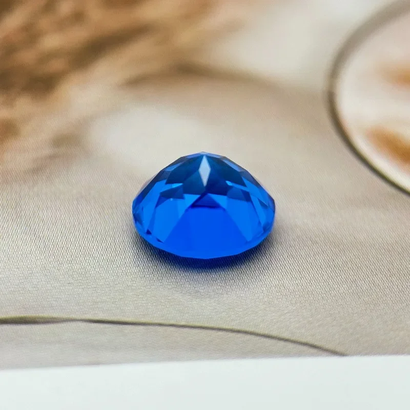 Top Lab Grown Cobalt Spinel Round Shape Gemstone For DIY Jewelry Making Rings Pendant Materials Selectable AGL Certificate