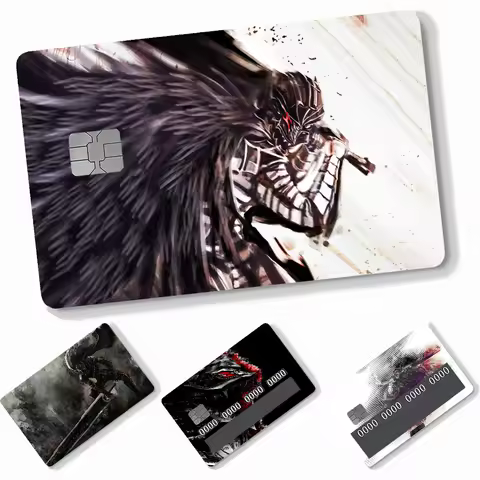 Anime berserk Stickers 4pcs PVC Credit Card Skin Stickers Removable Self-adhesive Protective Film