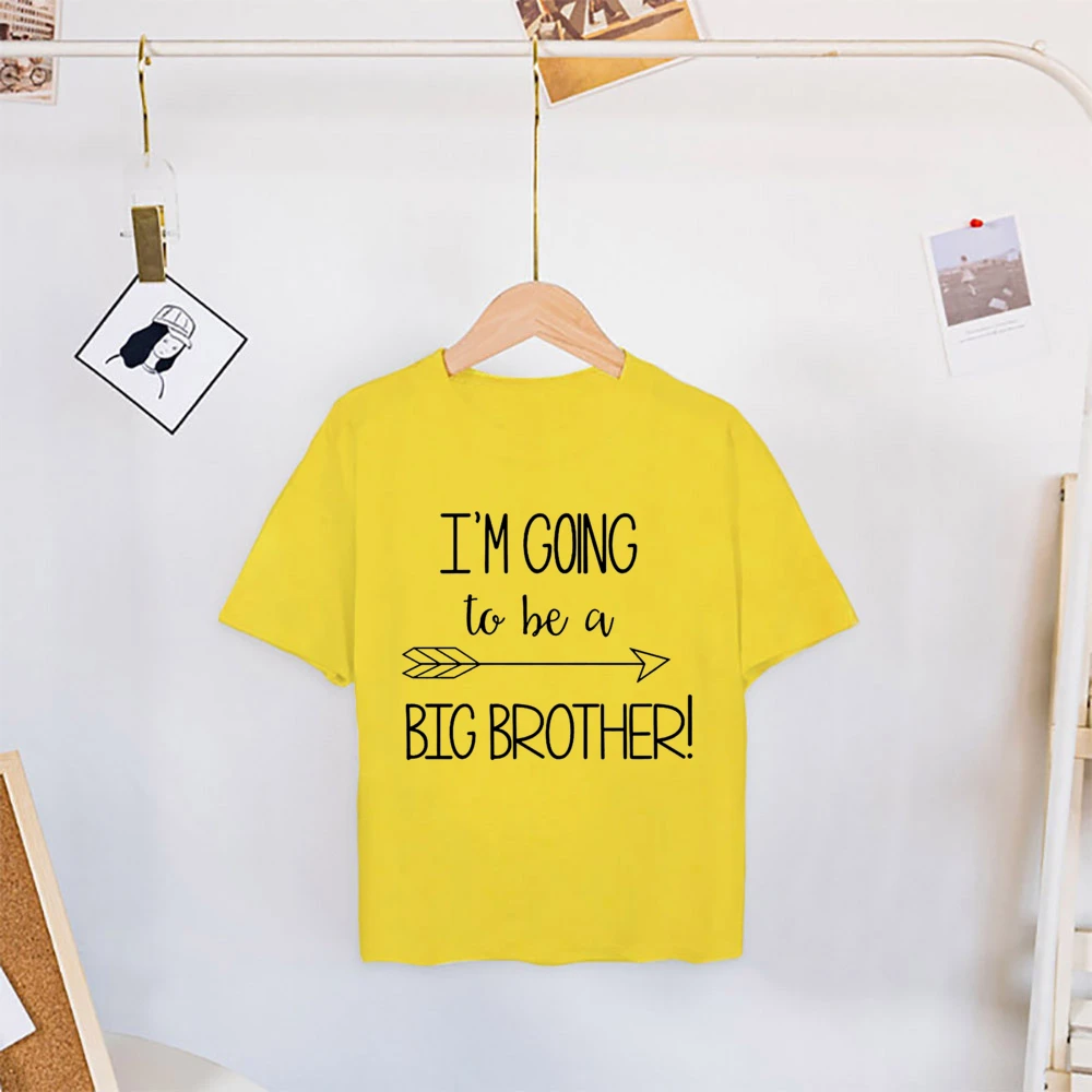 I\'M GOING TO BE A BIG BROTHER Letter Print Boys T-Shirt Cool Short Sleeve Crew Neck Tees Toddler Kids Tshirt Best Gift Idea