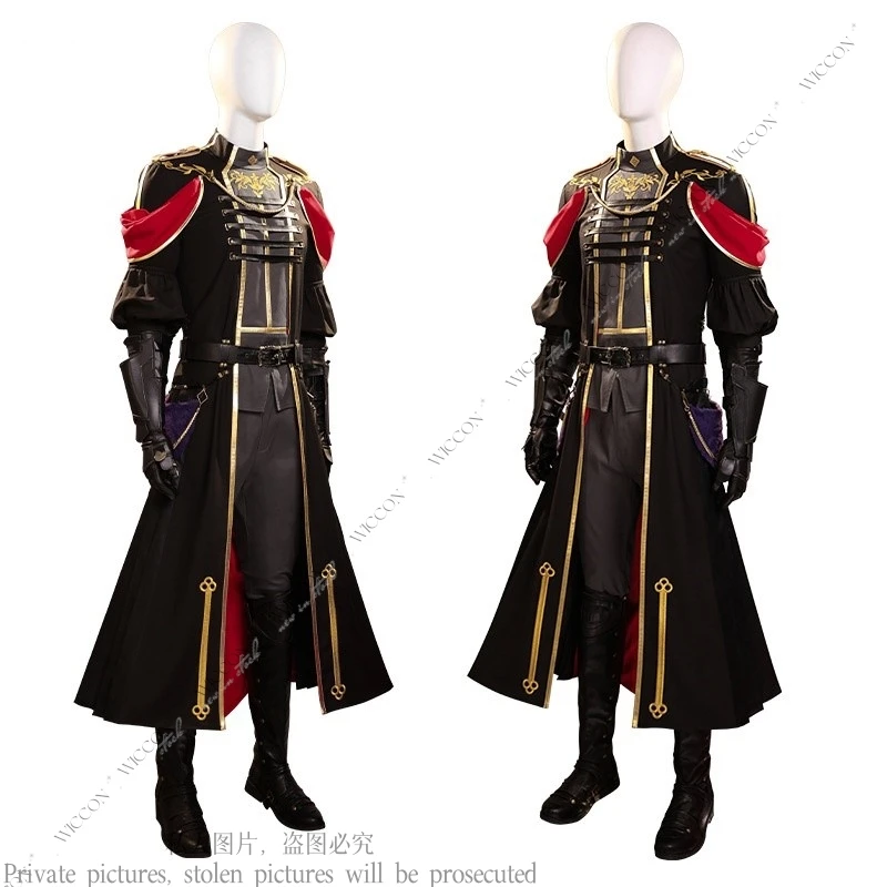 

Sephiroth Final Cosplay Costume Shoes Fantasy Formal Wear Military Uniform Youth Handsome Uniform Suit Halloween Party Outfit