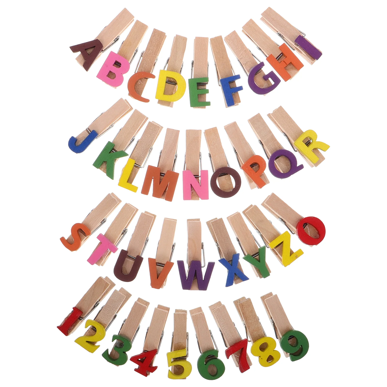 35 Pcs Whisk Alphanumeric Clip Wood Clips Heavy Mini Close Pins Clothes for Baby Shower Small Clothespins Classroom