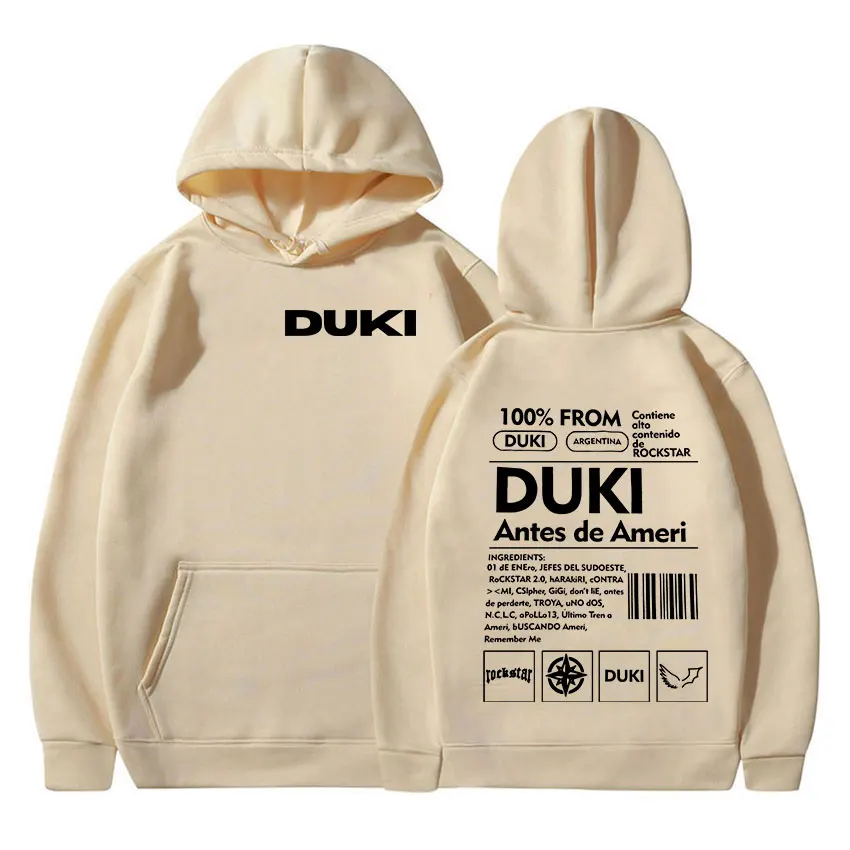 Rapper Duki ADA Album Print Hoodie Men Women Casual Autumn/Winter Oversized Sweatshirt Retro Harajuku Fashion Pullover Hoodies