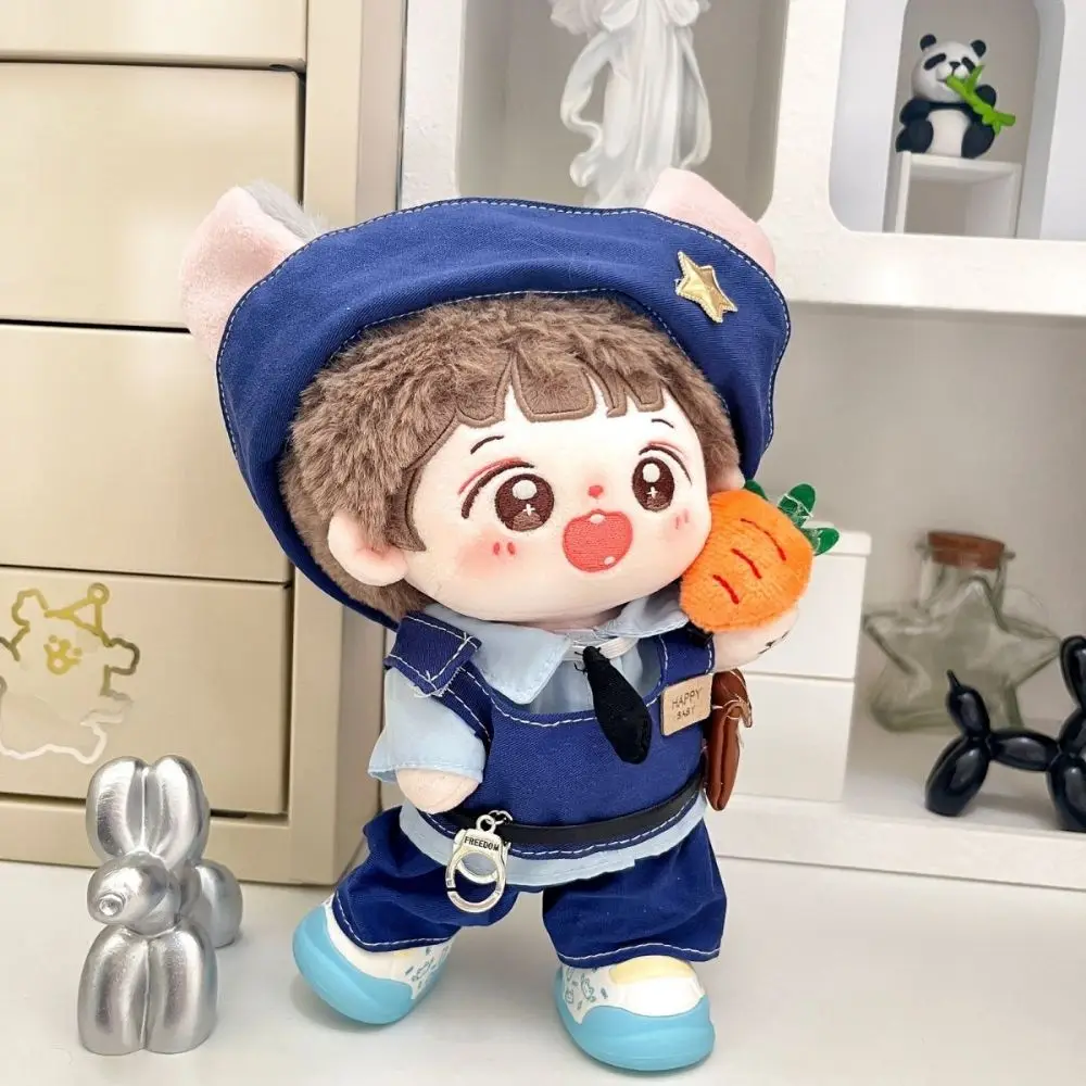 Rabbit Police 20CM Cotton Doll Clothes Carrot Dress Up Stuffed Doll Plush Suit Replacement Boy Plush Toys Clothes