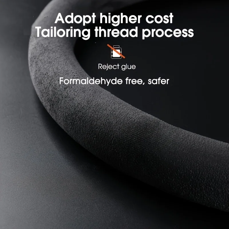 

1pcs Car Steering Wheel Cover Universal Non-Slip Breathable Suede Wheel Protective Cover Steering Cover Car Interior Accessories