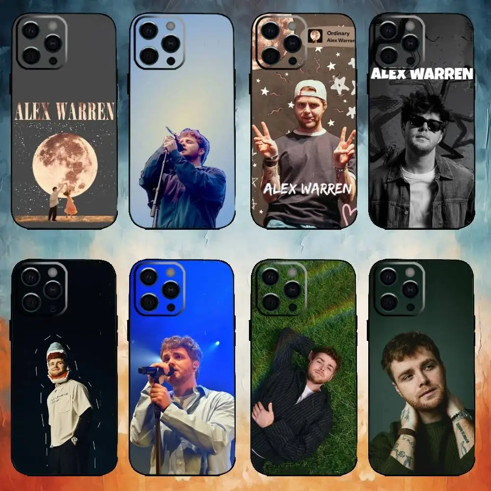 Funda de silicona suave negra A-Alex Warren Ordinary, más económica que la terapia, para iPhone 17, 16, 15, 14, 13, 12, 11 Plus, Pro Max