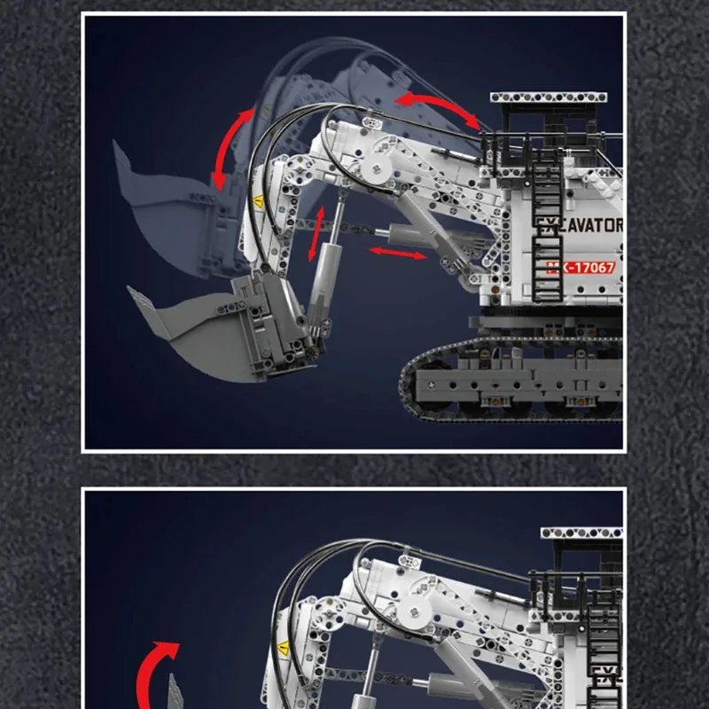 MOLD KING 17067 voiture technique jouets l'application et RC motorisé 6060 pelle sur chenilles bloc de construction assemblage camion brique enfants cadeaux