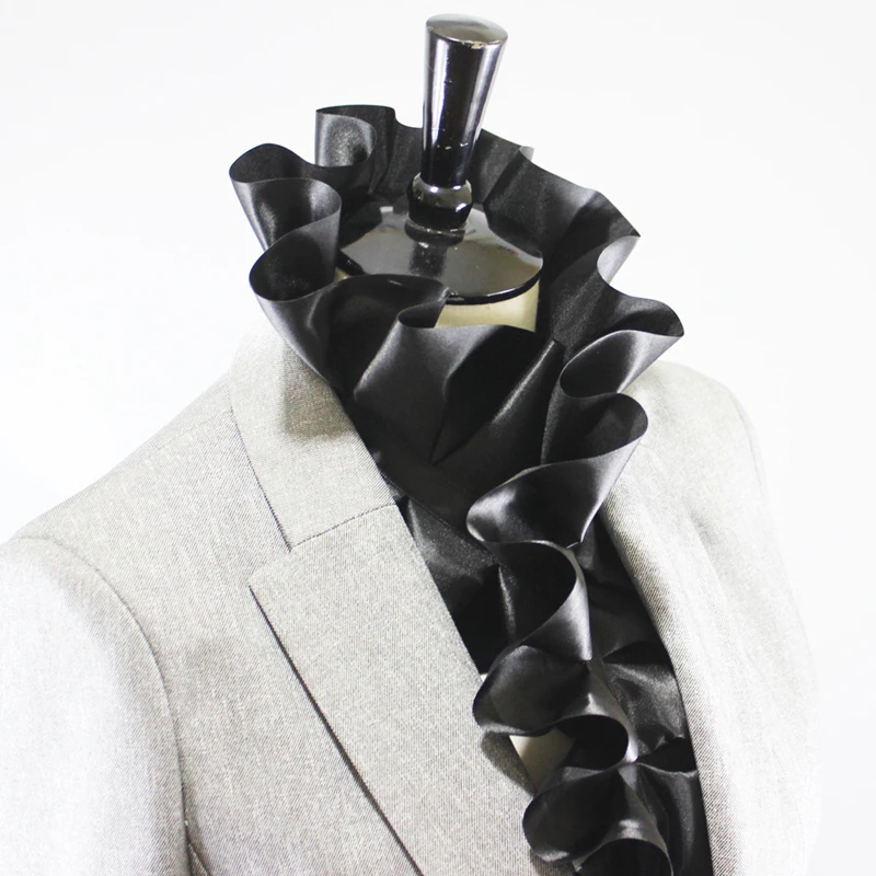 

Palace Ruffled Shoulder Fake Collar Lace Up Pleated Cape Shawl Decorative Collar Stage Neck Ruff Clothing Accessories