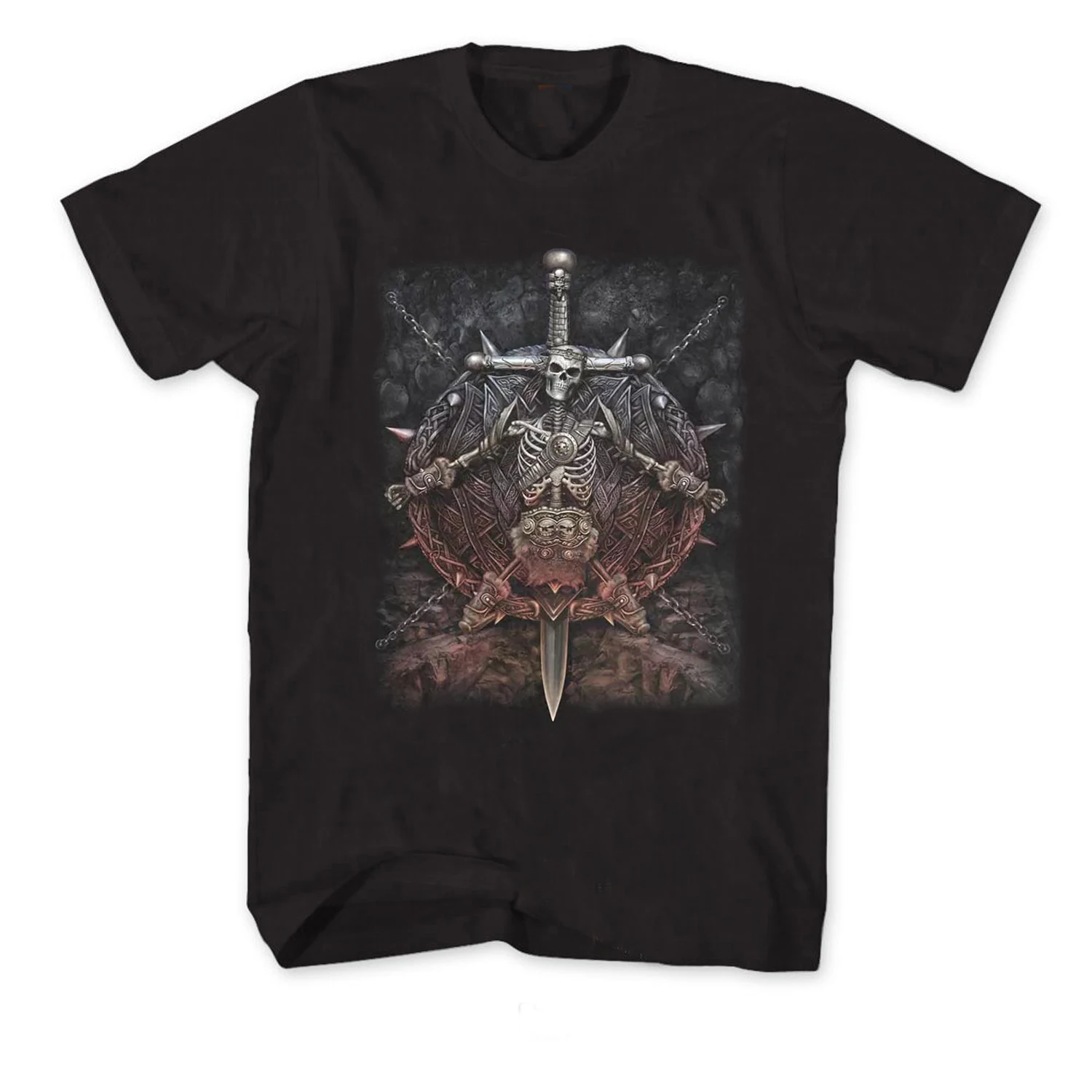 

Knights Templar Sword Imprisonment of Skeleton T-Shirt New Short Sleeve 100% Cotton O-Neck Casual Mens T-shirt Size S-3XL