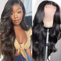 Highlight Ombre Body Wave Lace Front Wig, 13x4 Transparent Lace Human Hair Wig, Brown with Honey Blonde Highlights for Women 2