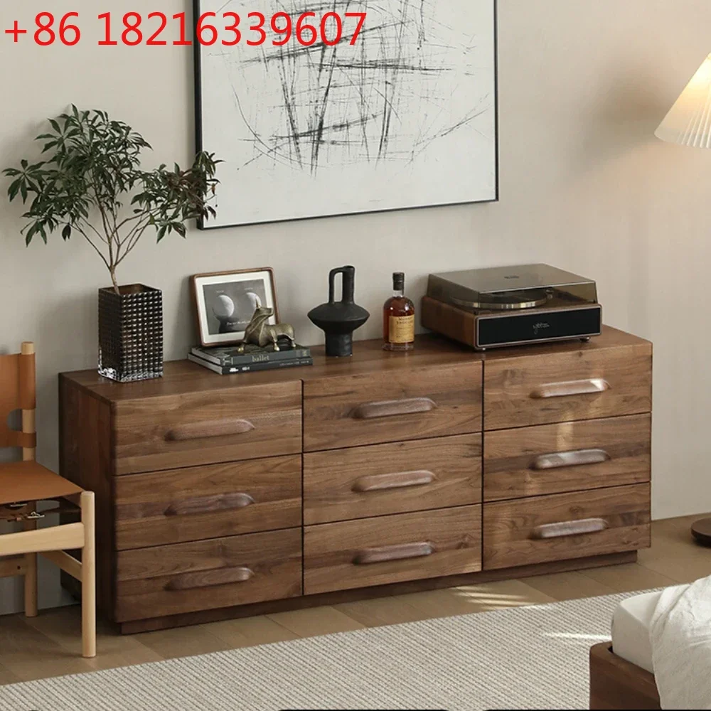 

Шкаф с девятью ящиками, шкаф для хранения из цельного дерева, светлый роскошный шкаф для гостиной, спальни