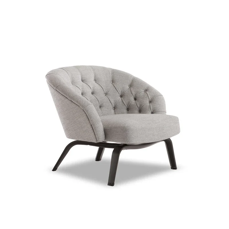 Light luxury lazy sofa chair design, buckle fabric simple living room balcony single leisure chair