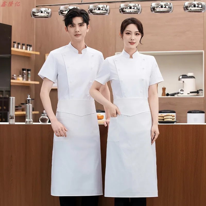 Canteen·Catering Hotel Restaurant Kitchen Work Chef Short Sleeve Pastry Chef Summer Thin Kitchen Jacket