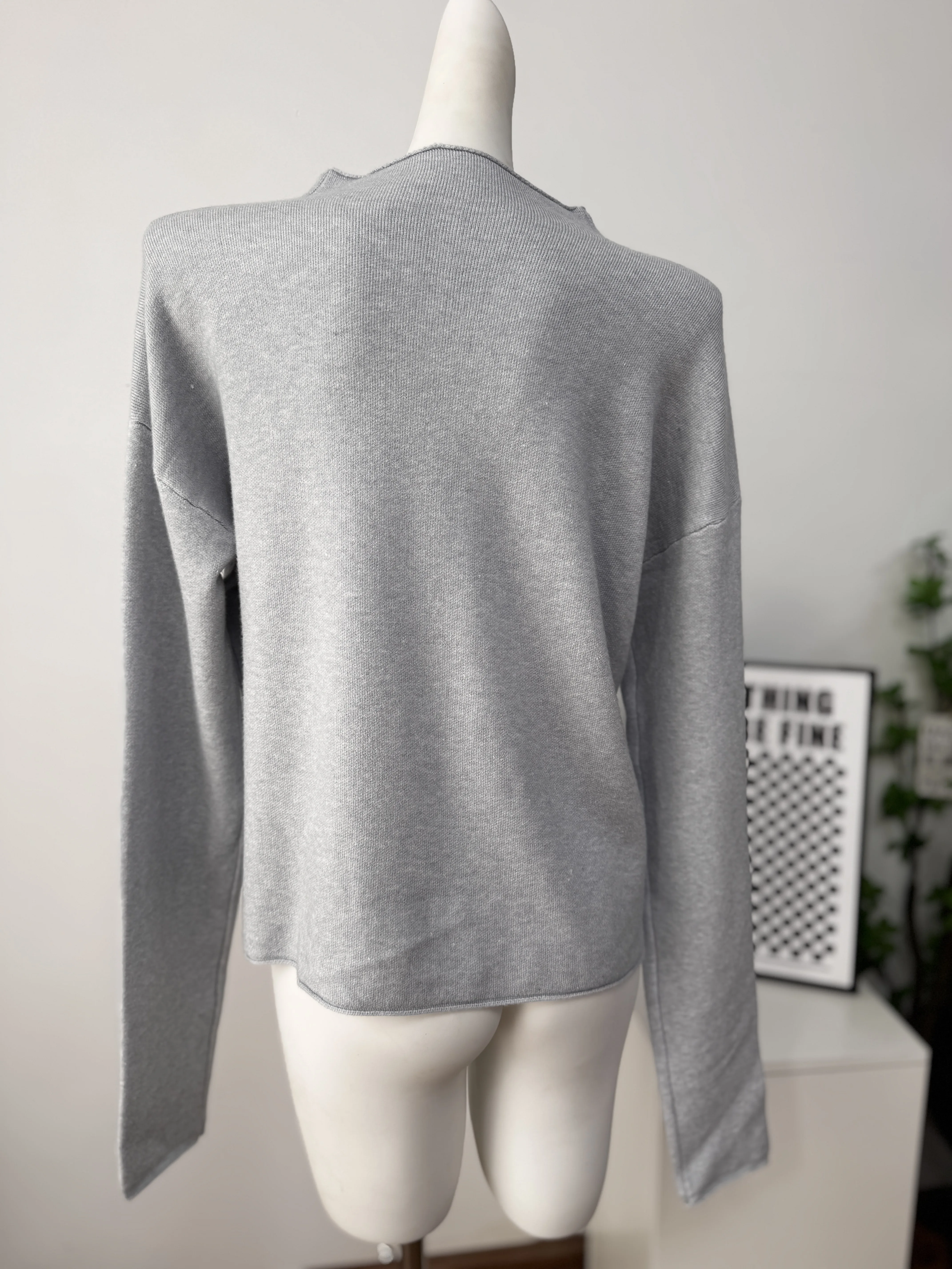 Hirsionsan 2026 Cross-Border Neuer Klein-Blau Strickcardigan Einreihig Slim Fit Langarm Casual Strickjacke – Detail 24