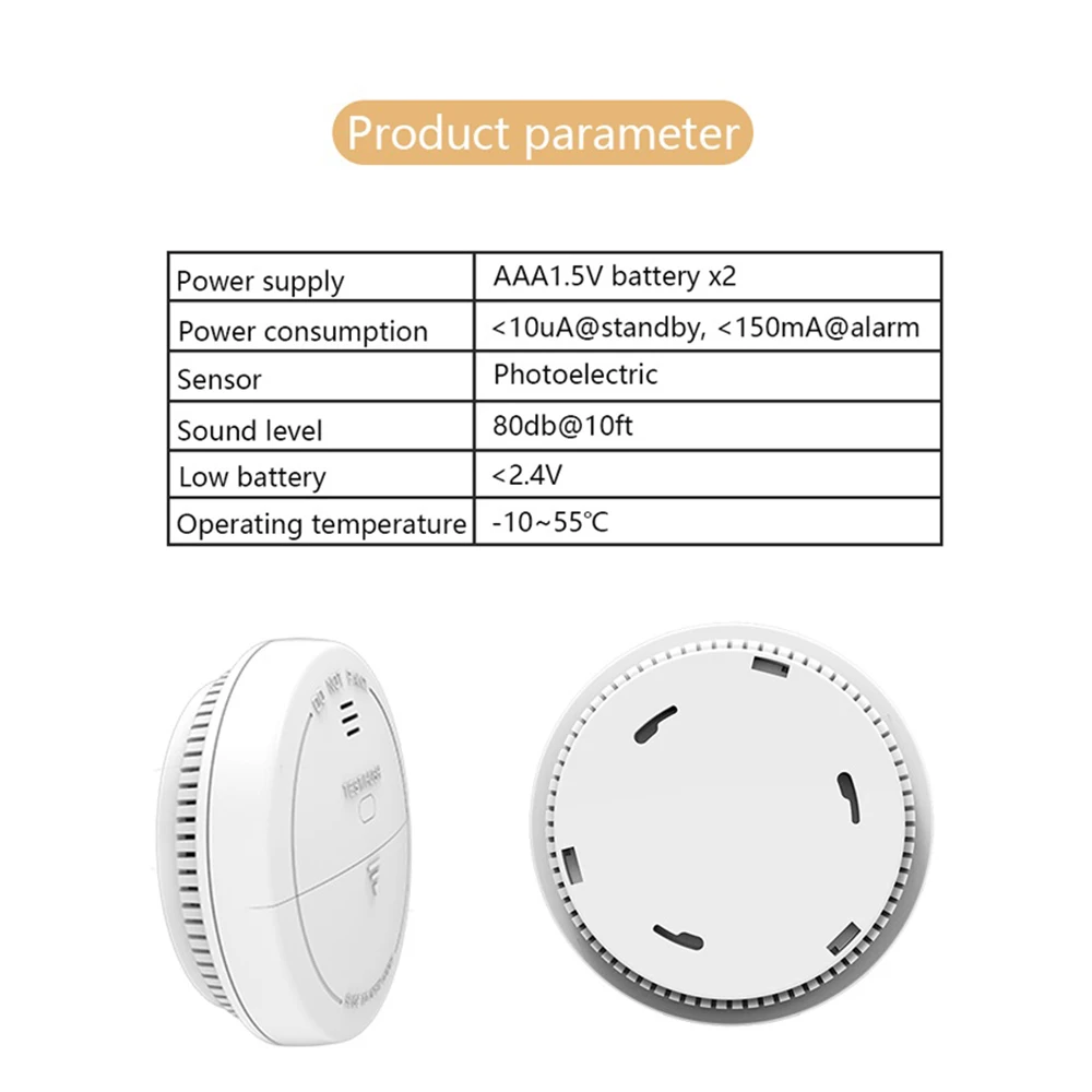 New Wireless WiFi Smoke Alarm Sensor Home Security Alarm System Tuya Smart Life Fire Protection Highly Sensitive Smoke Detector