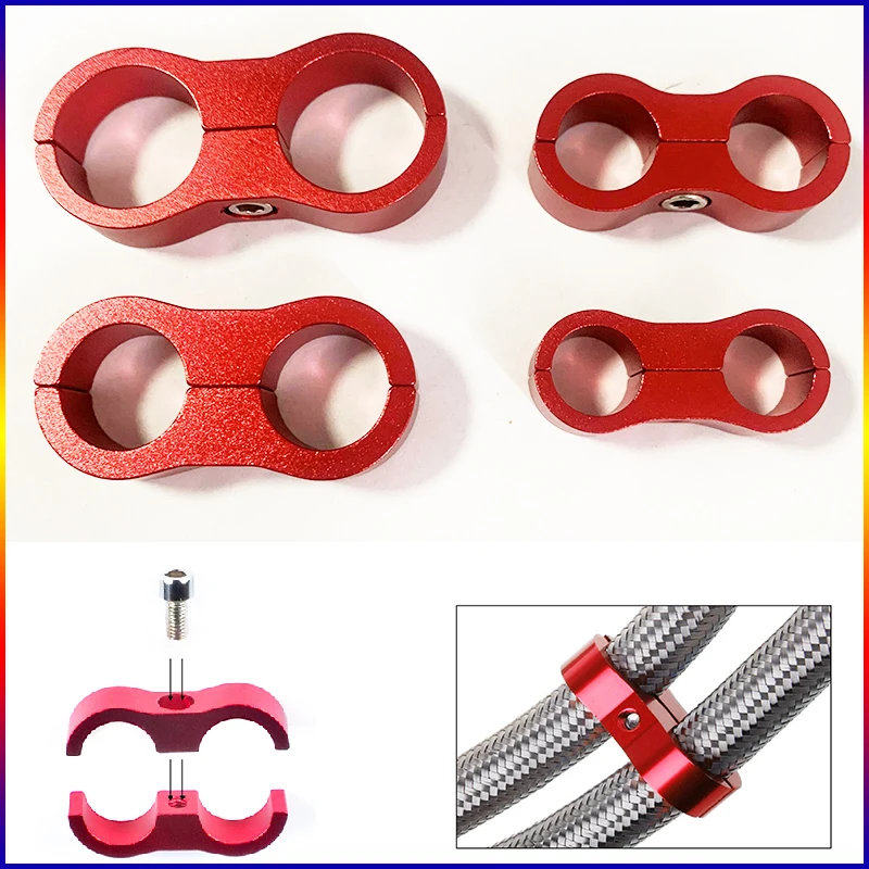 4 قطعة خرطوم فاصل المشبك العالمي الألومنيوم AN4 AN6AN8AN10AN12 مضفر المطاط خرطوم البليت النفط الوقود خرطوم المياه أنبوب فاصل عدة #3