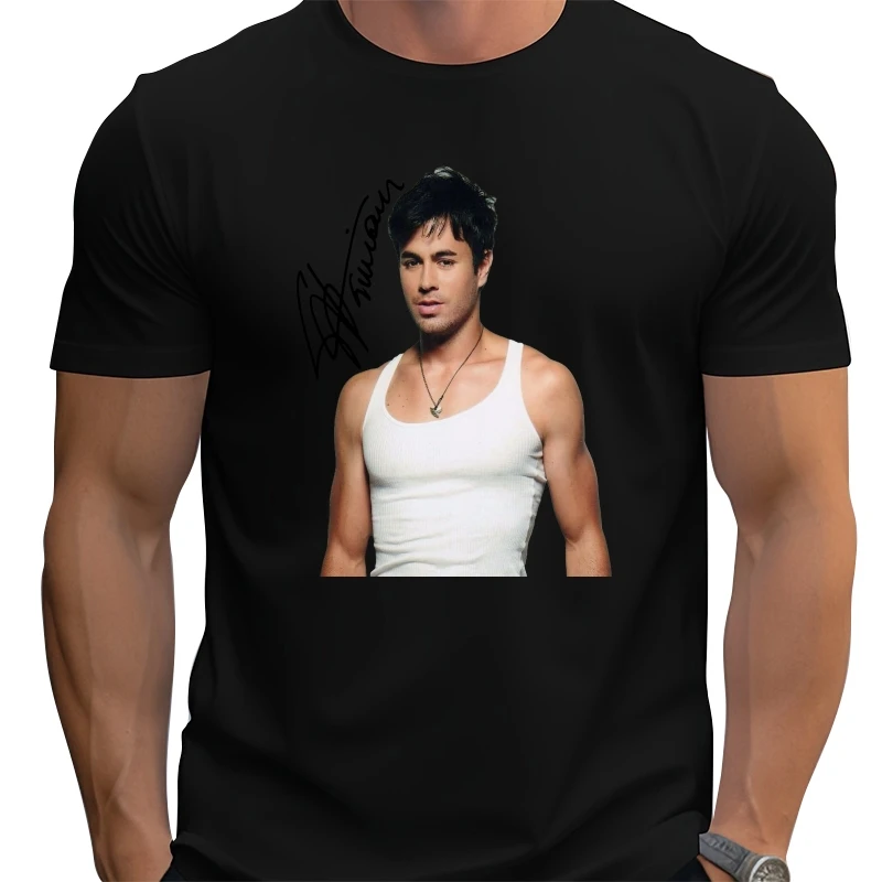 

L322 Signed Enrique Iglesias t shirt tee t-shirt autograph signature Secret Sant