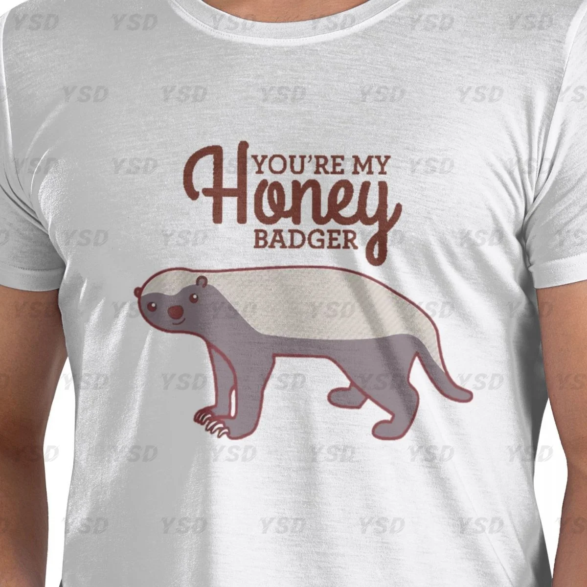 Honey Badger Men's tight fitting sports T-shirt, Breathable,Oversized T shirt