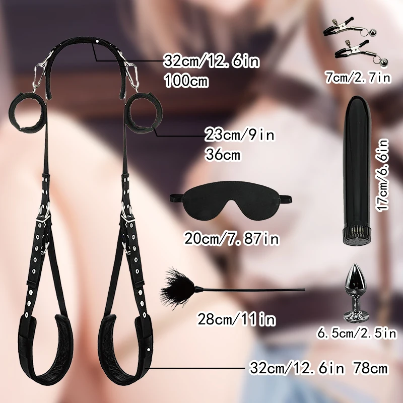 BDSM Sex Handcuffs Restraints Open Leg Ankle Cuffs SM Bondage Harness Bed Bandage Straps Slave Sex Toy Erotic Accessories Kits