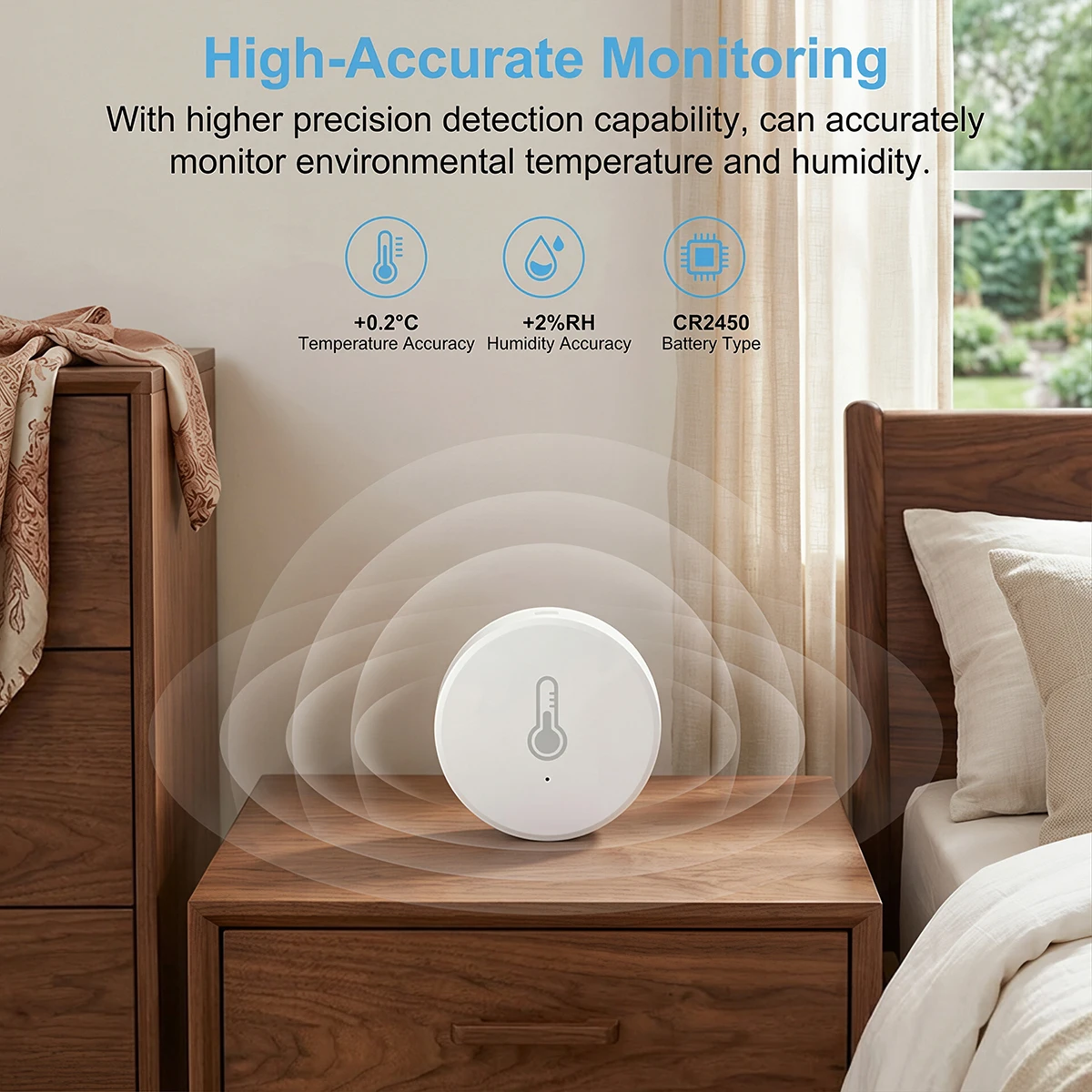 Zigbee Tuya Temperature and Humidity Sensor Remote Monitoring Hygrometer ,Smart Life Automation,for Alexa Google Home Assistant