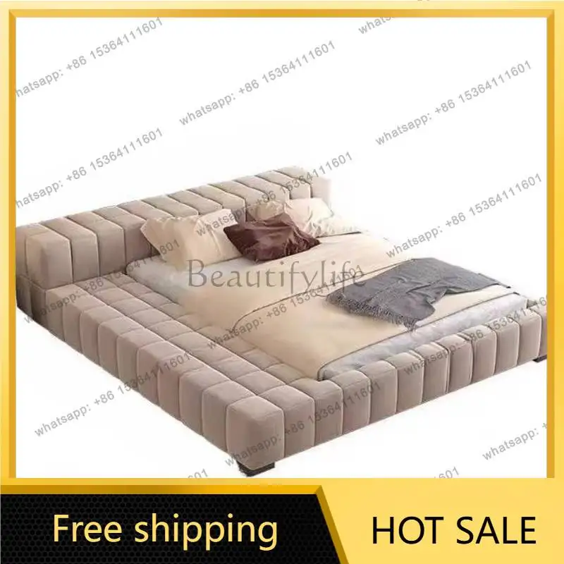 LJY White Duver Double Bed Board Decoration Adults Frame Luxury Double Bed Size Storage Modern Cama Matrimonial Furniture For Ho