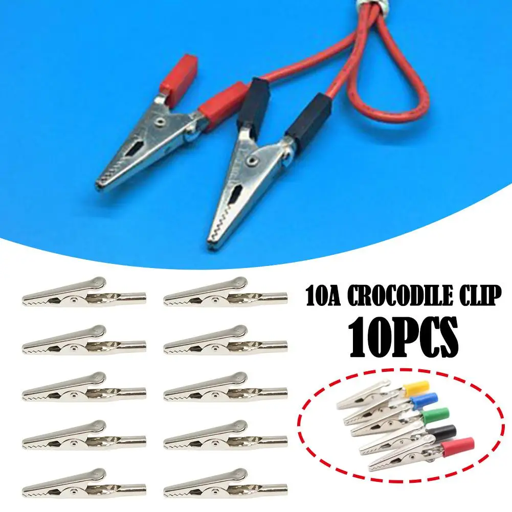 NEW 51mm Metal Alligator Clips Crocodile Clip Electrical Test Cable Lead Probe Clip Battery Clamps 10A Metal Crocodile Tongs N