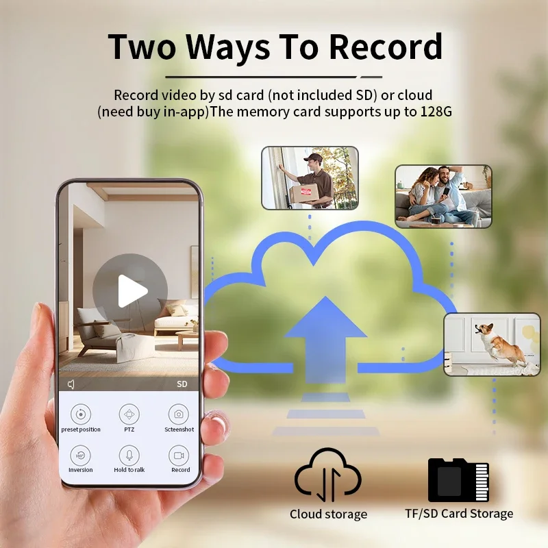 8MP الذكية واي فاي مراقبة روبوت الأمن اللاسلكي مراقبة الطفل AI تتبع الإنسان اتجاهين الصوت اللون للرؤية الليلية كاميرات المنزل