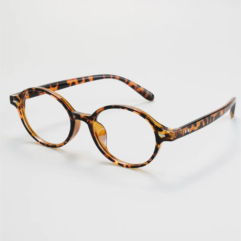 KOCOLIOR New Tortoiseshell Small Round Frame Personalized Anti Blue Light Reading Glasses for Man and Woman Presbyopic Glasses