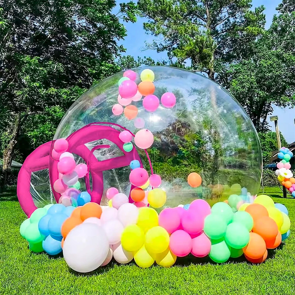 Maison à bulles gonflable en PVC de qualité commerciale, tente à bulles pour enfants, ballons transparents pour la fête à la maison et les centres commerciaux, rose vif, 2.5 m, 3m, nouveau