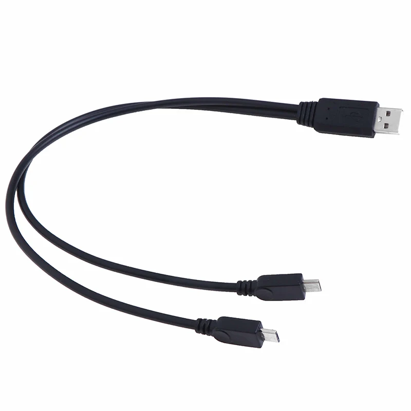 USB 2.0 male to male dual micro usb splitter y charging data cable