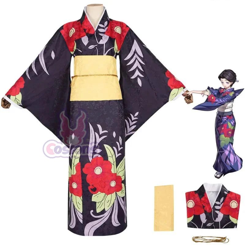 Disfraz de Anime Tamayo, uniforme japonés con estampado, Kimono Haori, traje de Halloween para mujer adulta, Kimono morado, vestido tipo bata