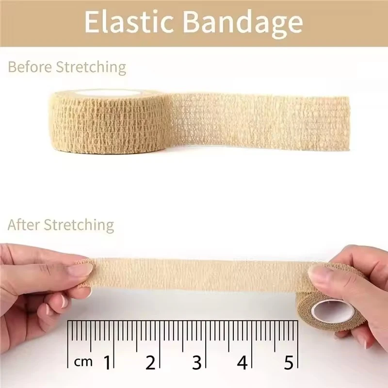 1 Pack of 2.5cm * 4.5m Self-adhesive Disposable Elastic Bandage Fitness and Sports Tape Emergency Gauze image 2